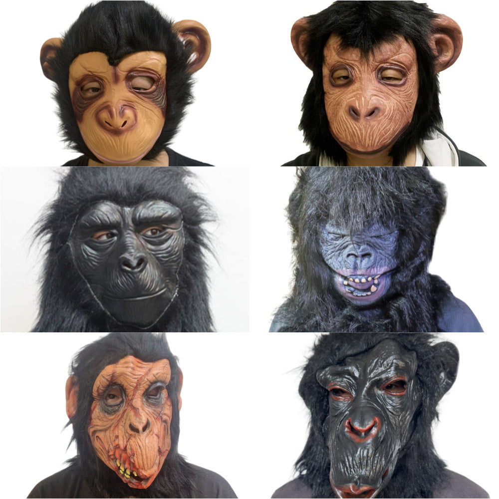 Halloween Ape Gorilla Monkey Latex Mask Headgear