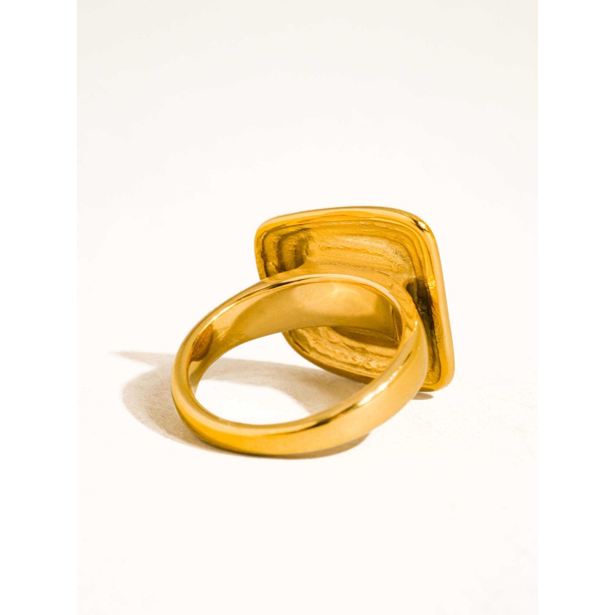 Auricca 18K Gold Non-Tarnish Abstract Open Statement Ring