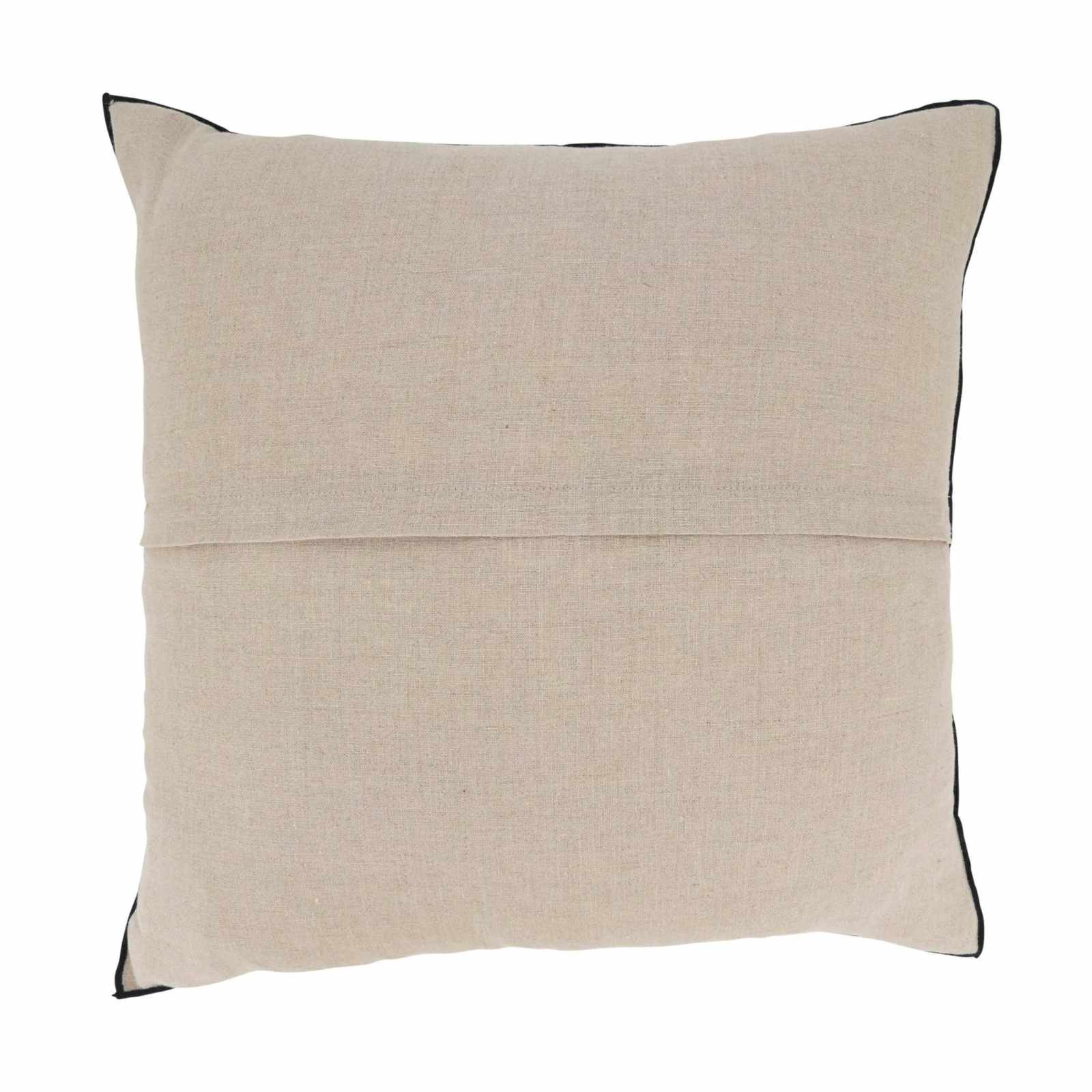 Linen Stonewashed Stitched Border Throw Pillow