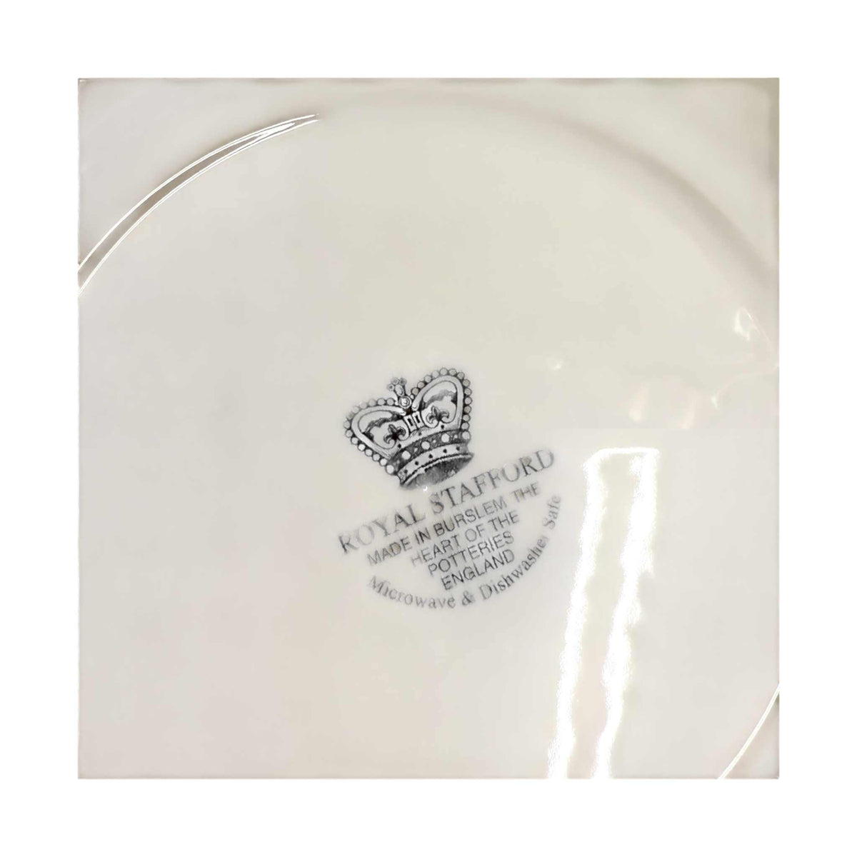 Royal Stafford Willow Black & Gold Salad Plates ¨C Set of 4, Made in England