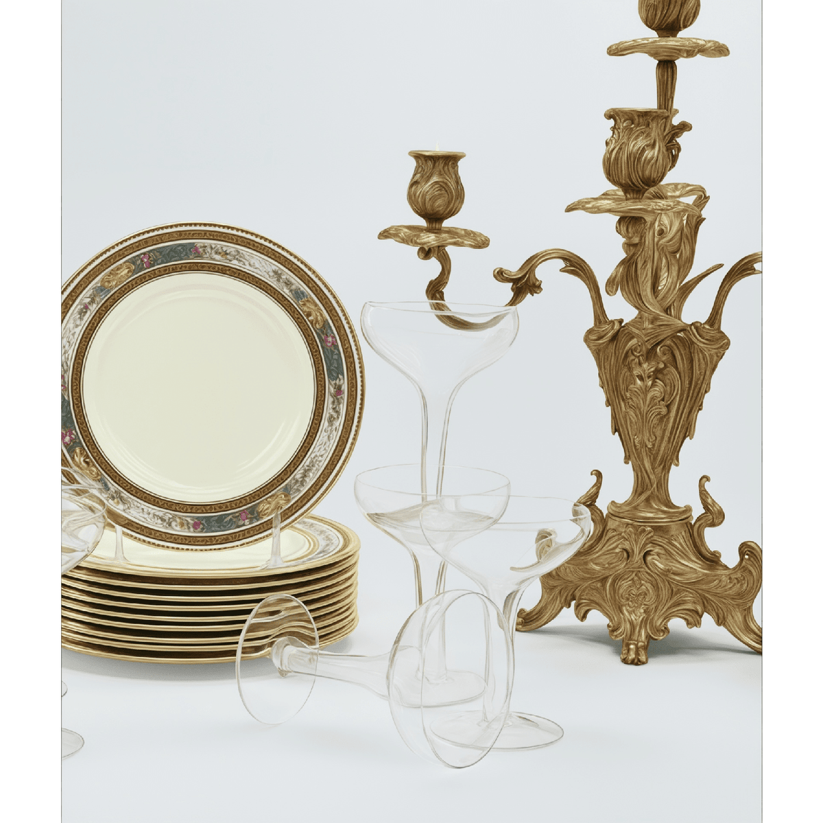 Gilded Bronze Candelabra