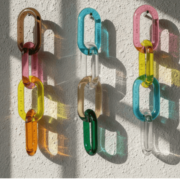 Sculptural Chain Link Decor ¡ª Hand-Tinted Resin, Modular Sold Individually