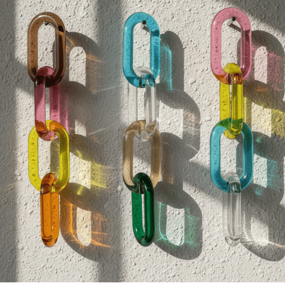 Sculptural Chain Link Decor ¡ª Hand-Tinted Resin, Modular Sold Individually