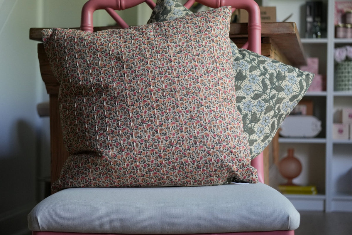 Reversible Pillow - Peach Floral