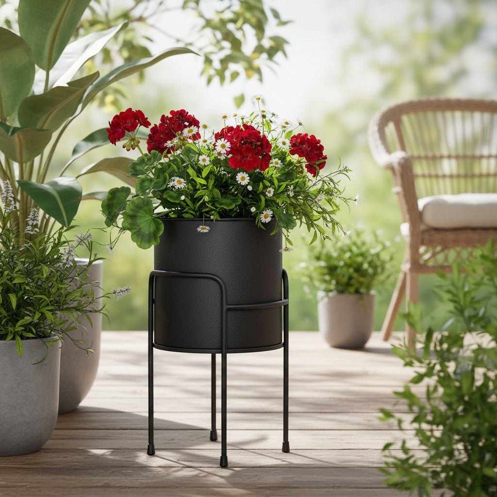 Black Metal Flowerpot