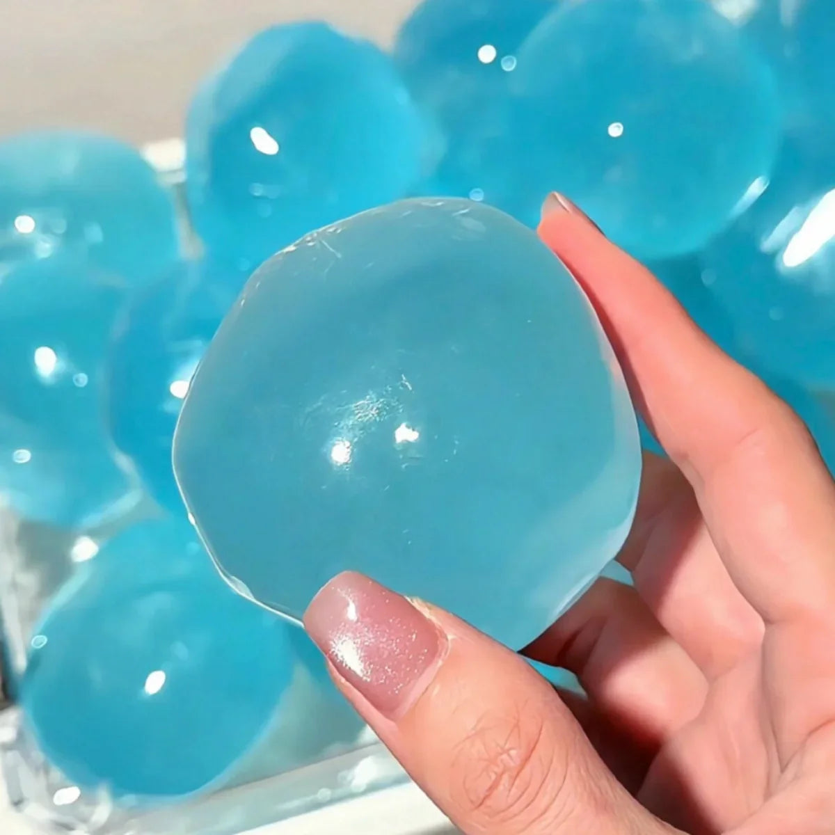 Icy Clear Coconut Oil Handmade Squishy Ball