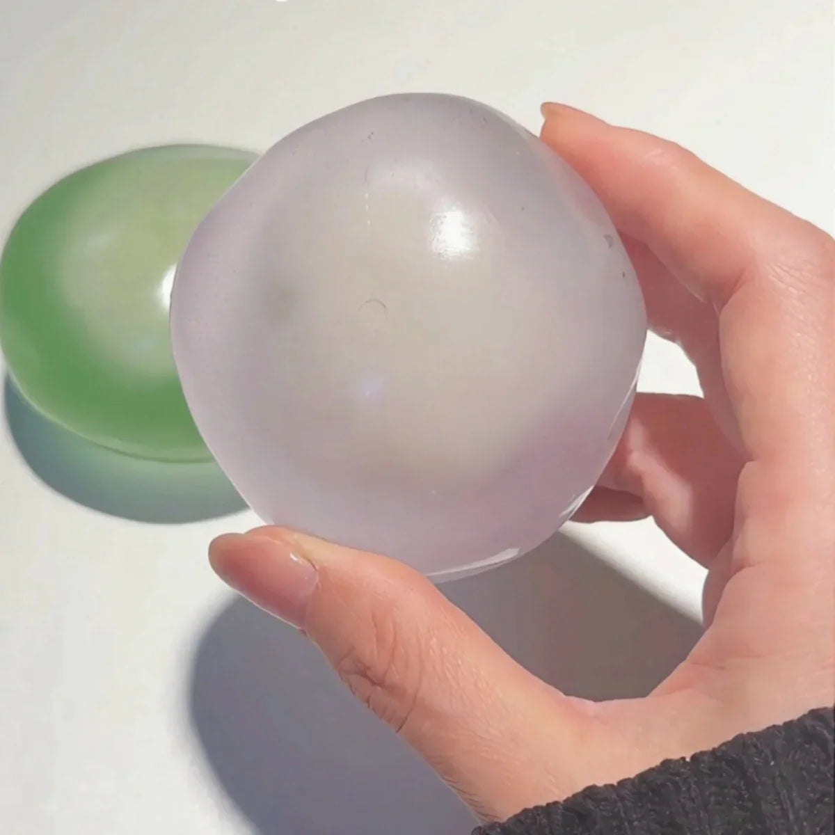 Icy Clear Coconut Oil Handmade Squishy Ball