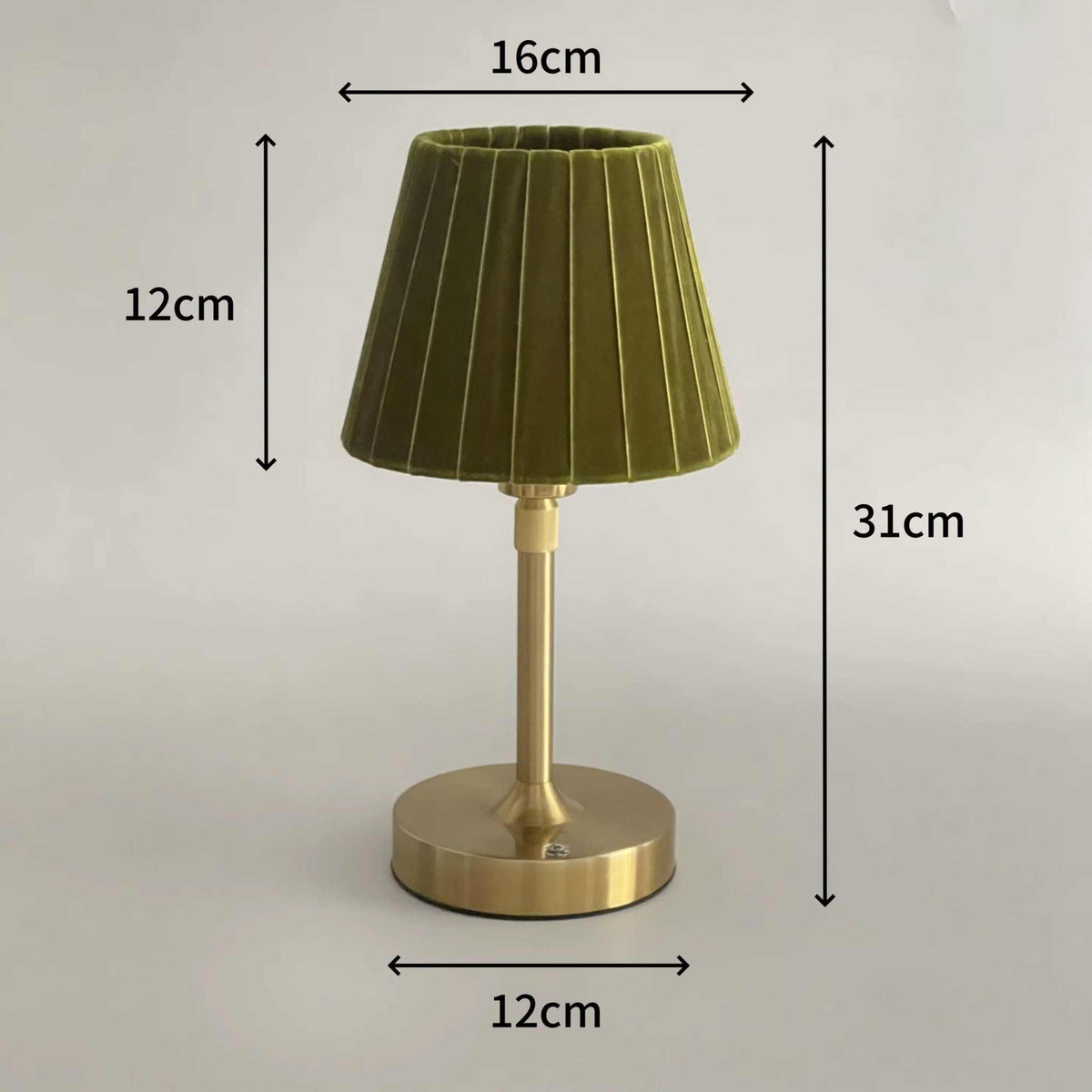 Velvet Pleated Rechargeable Cordless Table Lamp
