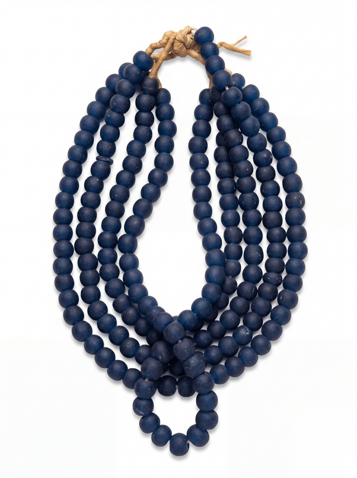 Navy Recycled Glass Bead Strands ¡ª 5-Strand Grouping (Ghanaian Krobo)