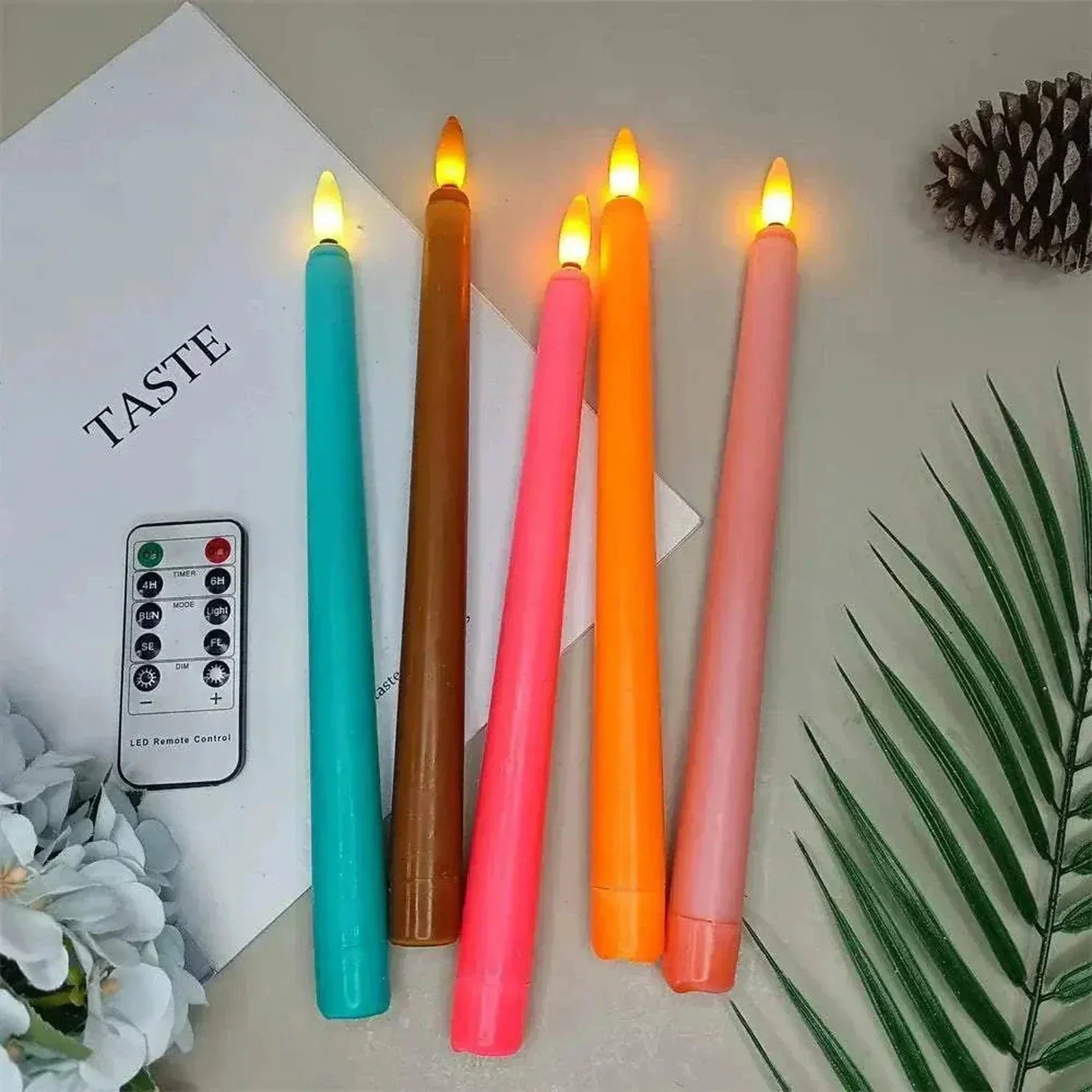 LED Flameless Taper Candles, Set of 4