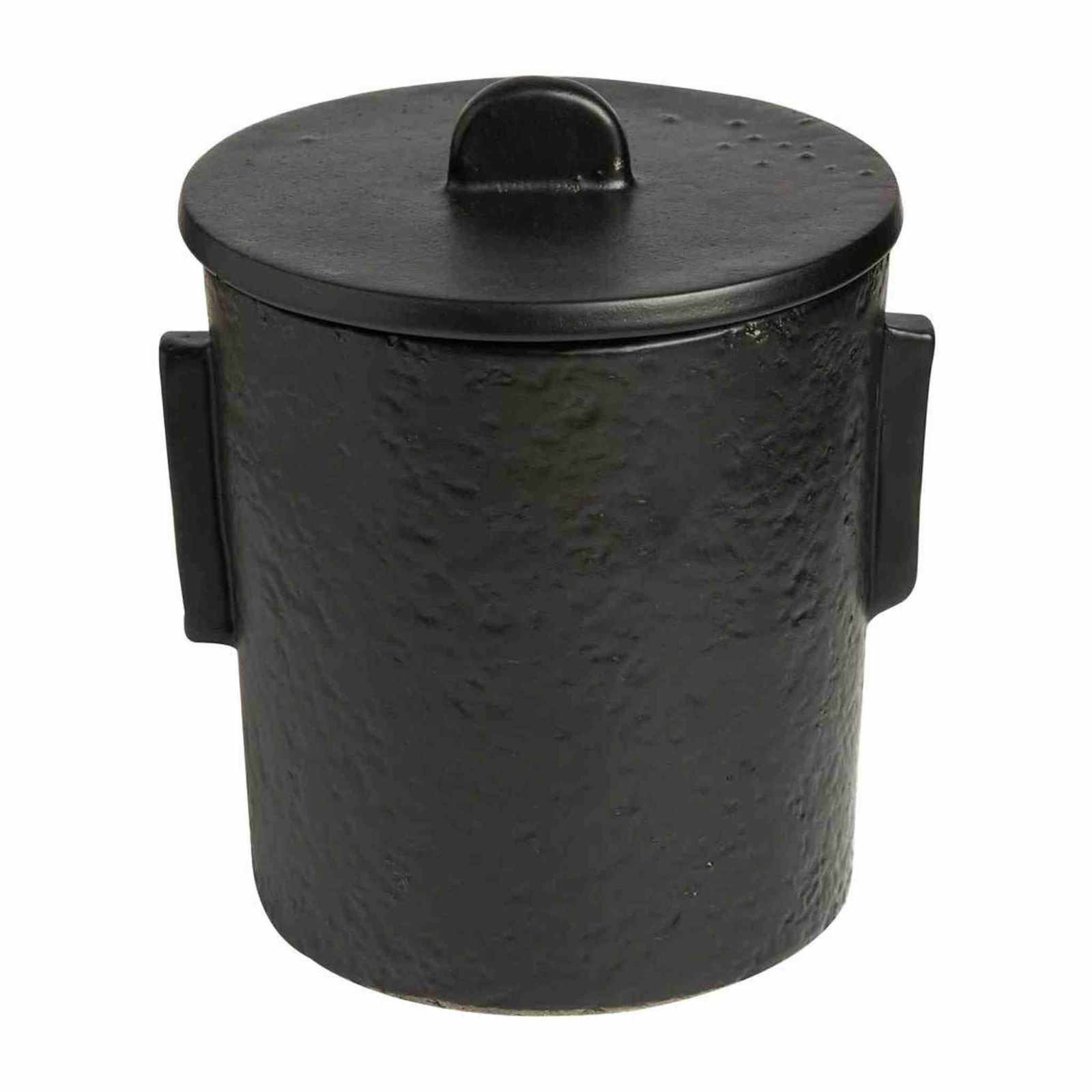 Matte Ceramic Texture Luxe Modern Ice Bucket With Lid