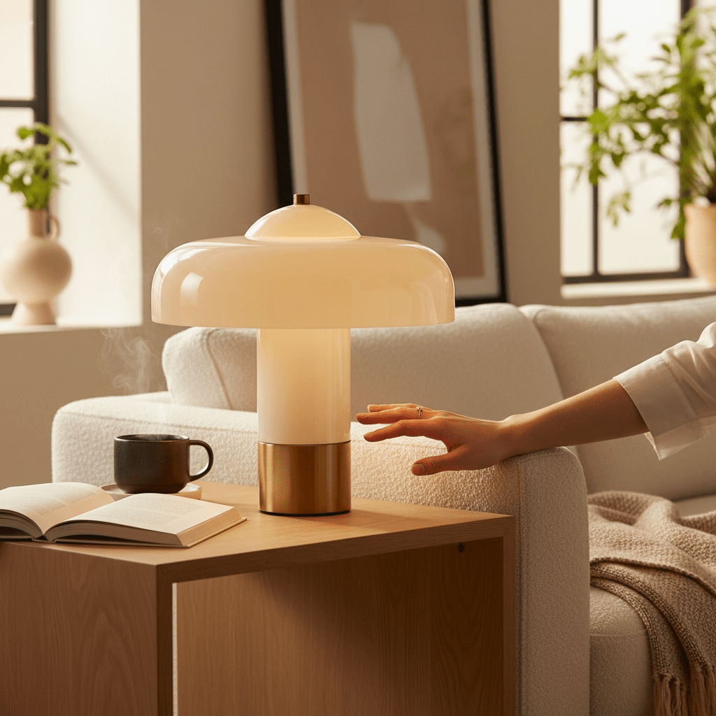 Ivory Mushroom Table Lamp
