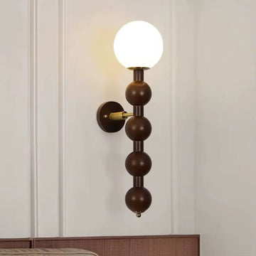 Wooden Stacked Ball Wall Sconce