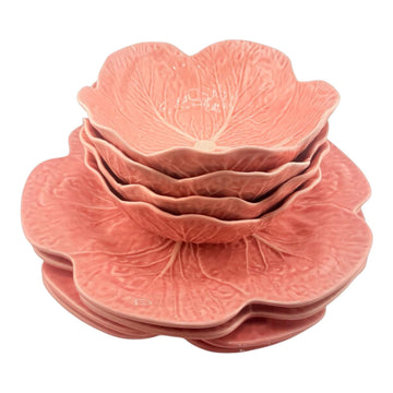 Bordallo Pinheiro Pink Cabbage Leaf Set of 8