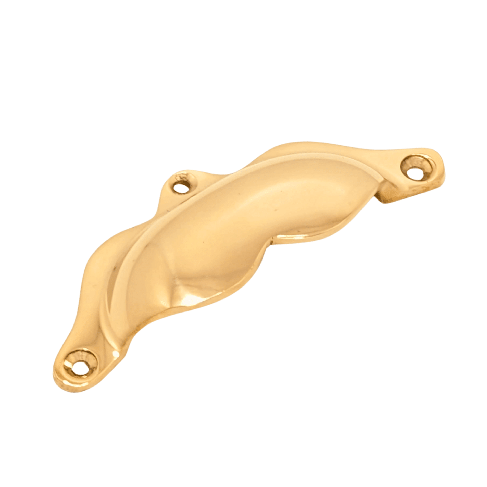 Scalloped Solid Unlacquered Brass Drawer Pull, 4" ¨C Vintage Cabinet Hardware
