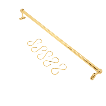 Solid Brass Hanging Pot Rail with Hooks