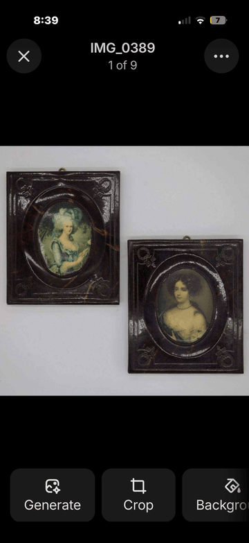 Antique Pair of Transferware Portraits ¨C Louise-Rosalie Dugazon & Marie Antoinette