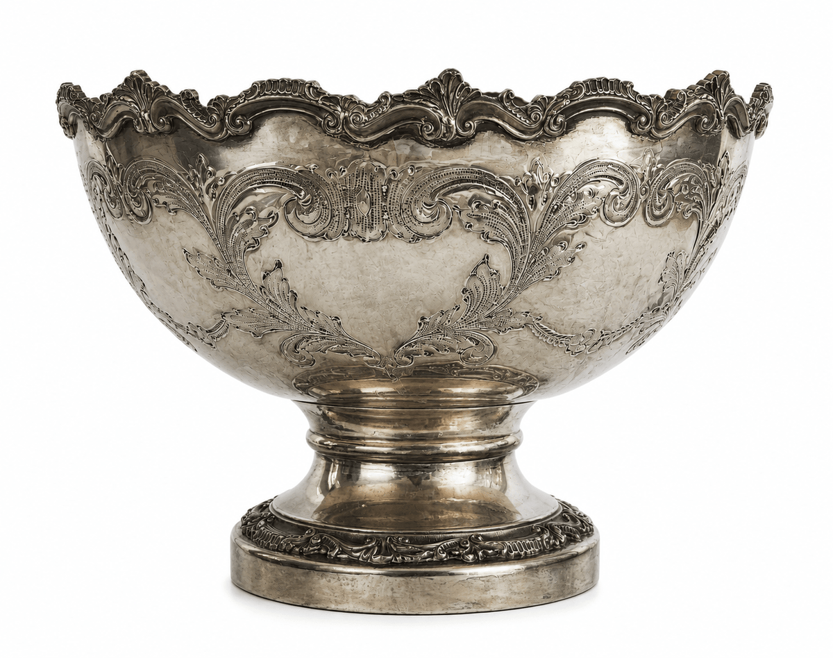 Vintage Silverplate Footed Punch & Champagne Bowl