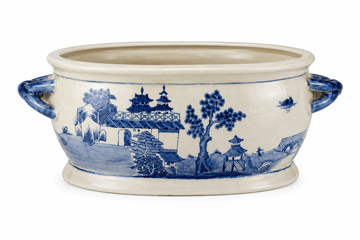 Blue & White Porcelain Landscape Jardini¨¨re Cachepot