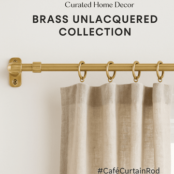 Brass Cafe Curtain Rod and Rings 27¡±