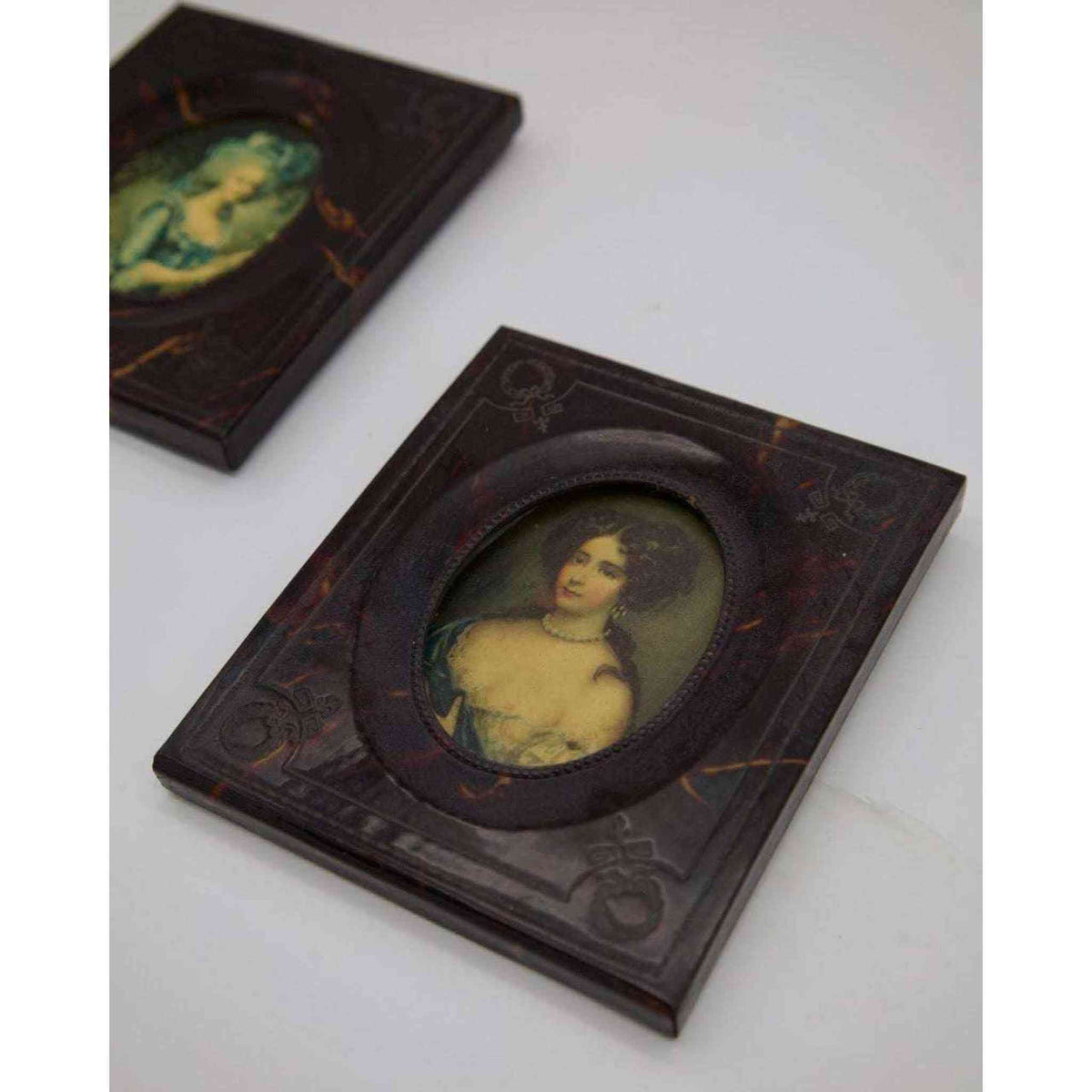 Antique Pair of Transferware Portraits ¨C Louise-Rosalie Dugazon & Marie Antoinette