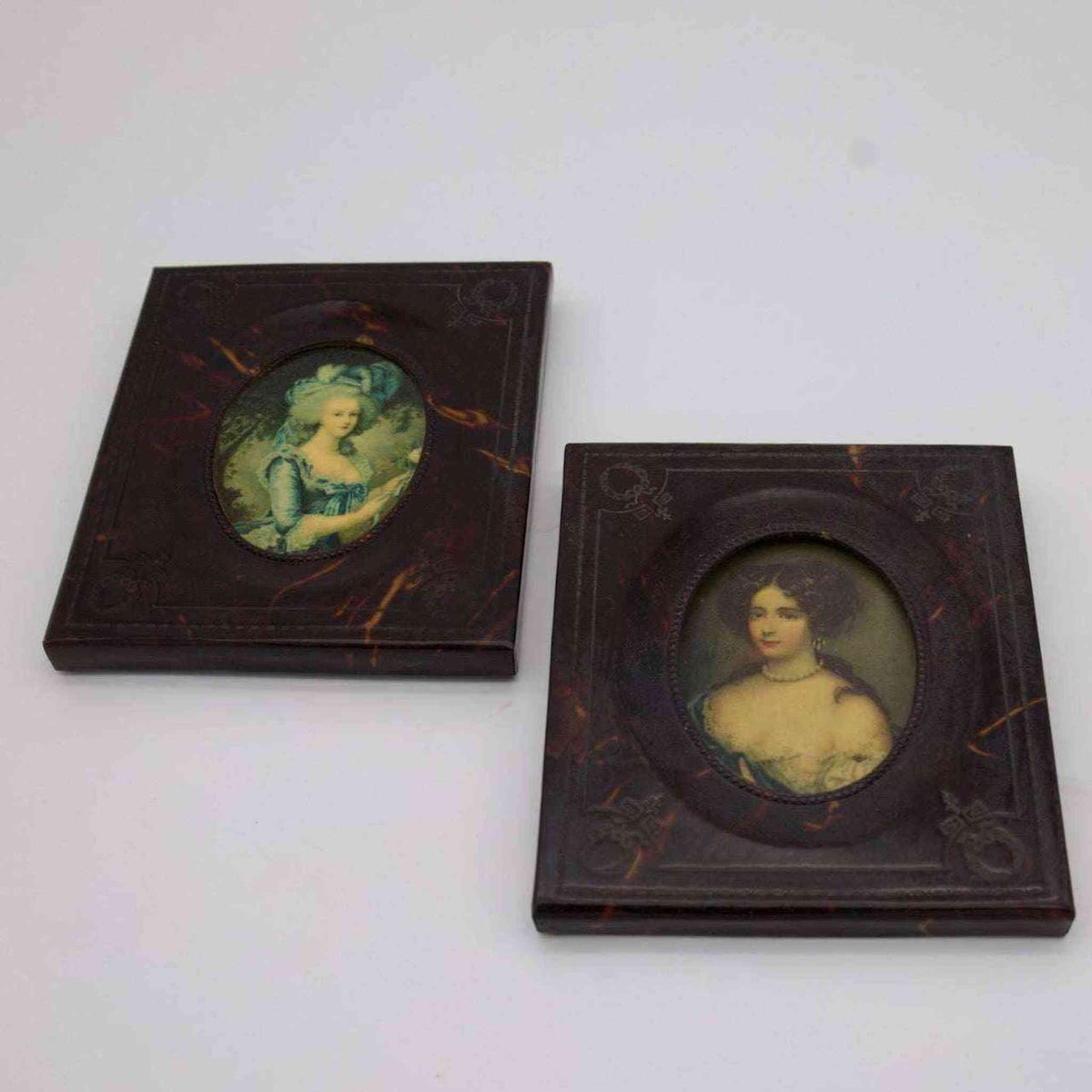 Antique Pair of Transferware Portraits ¨C Louise-Rosalie Dugazon & Marie Antoinette