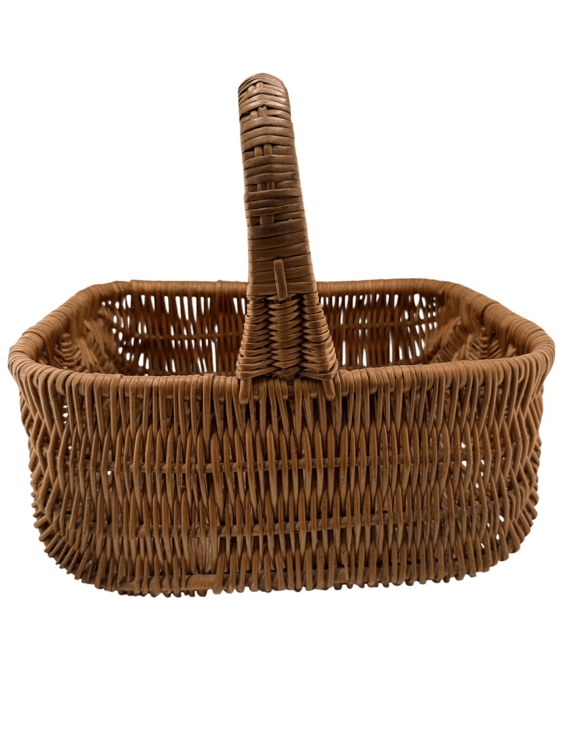 Vintage Woven Splint Basket with Handle