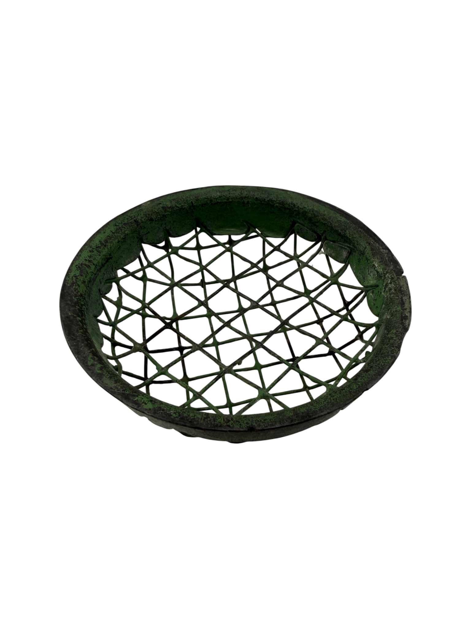 Vintage Green Cast Iron Dome Flower Frog