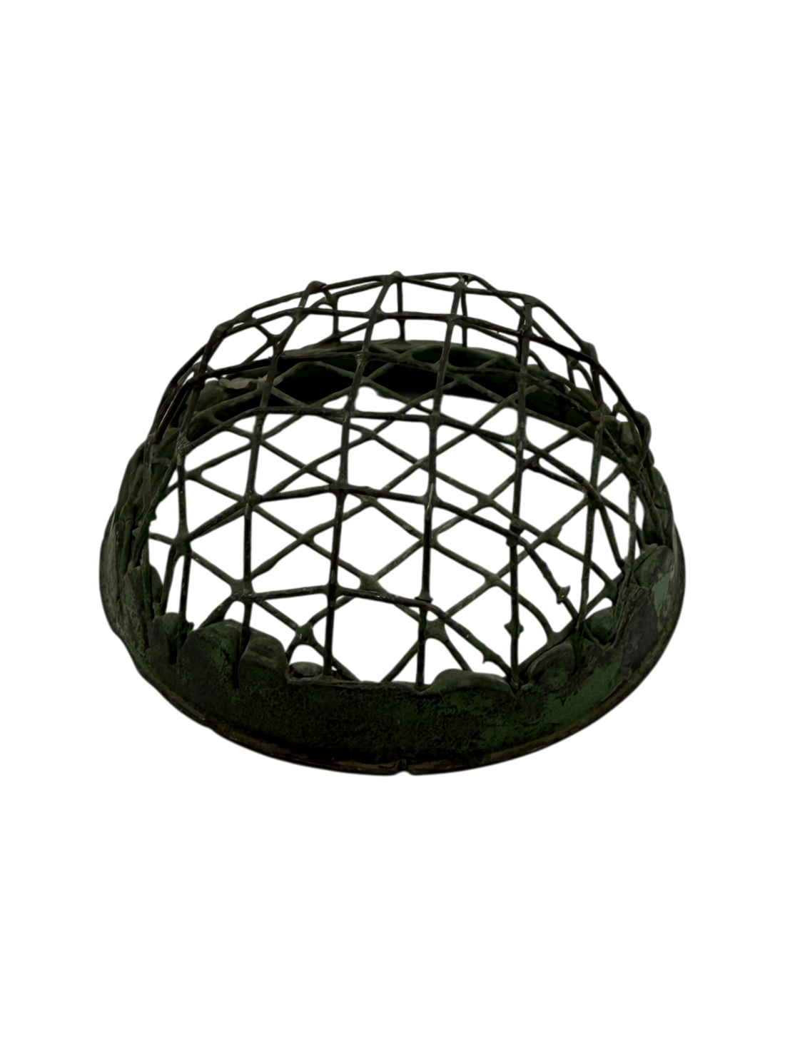 Vintage Green Cast Iron Dome Flower Frog
