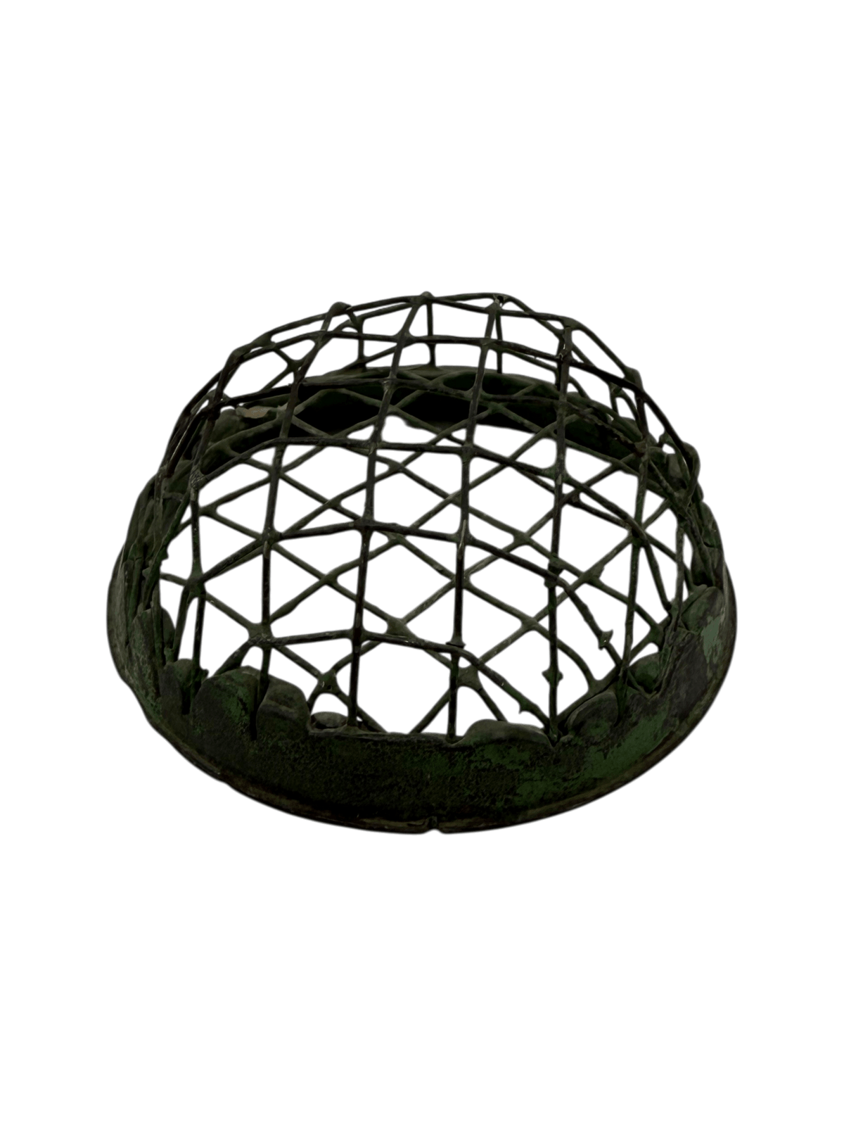 Vintage Green Cast Iron Dome Flower Frog
