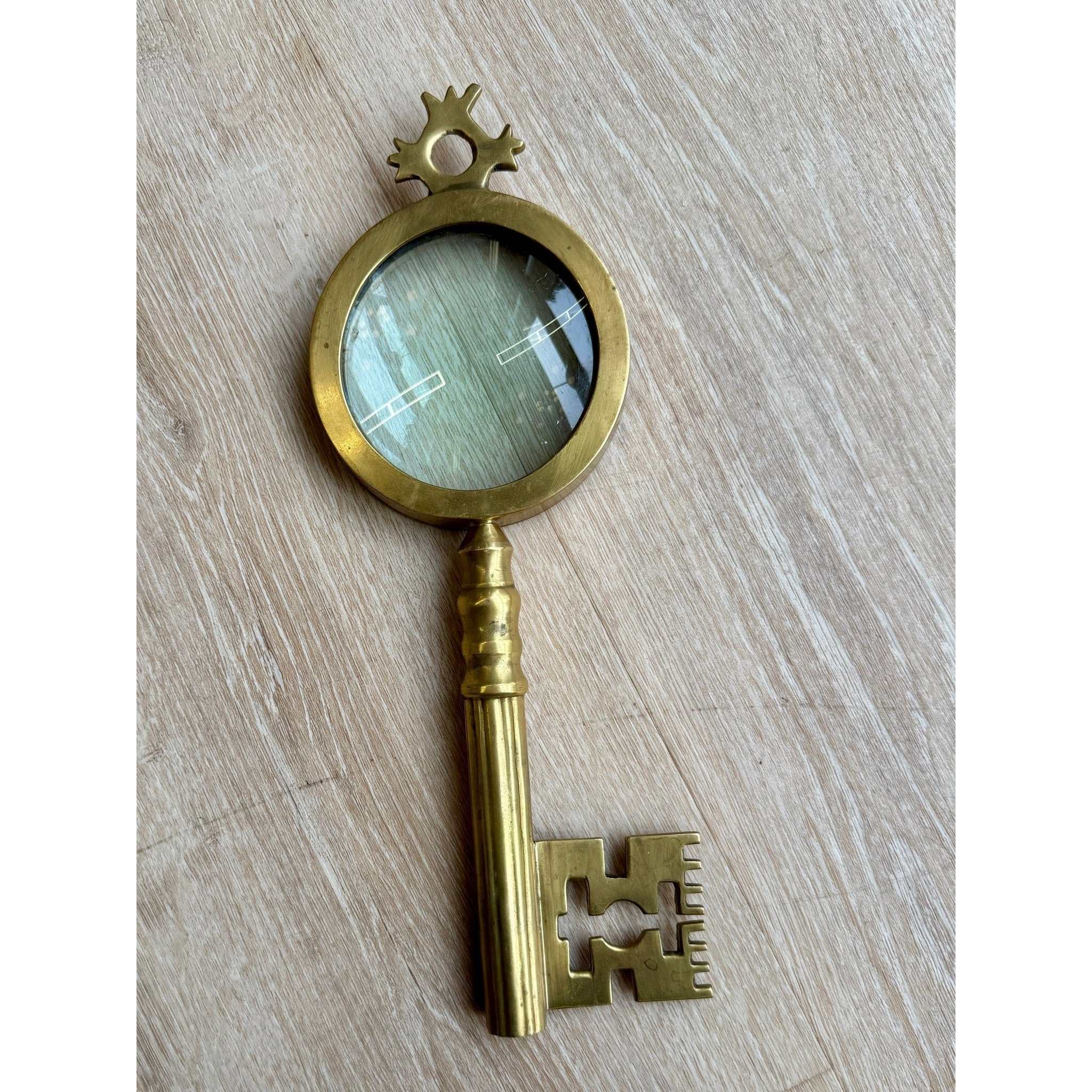 Vintage Brass Magnifying Glass Object