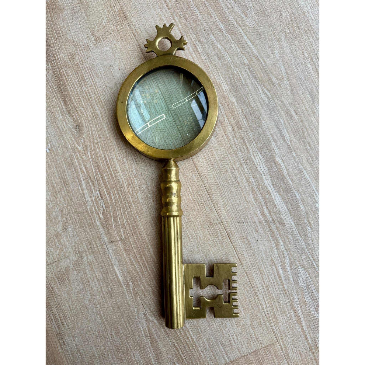 Vintage Brass Magnifying Glass Object