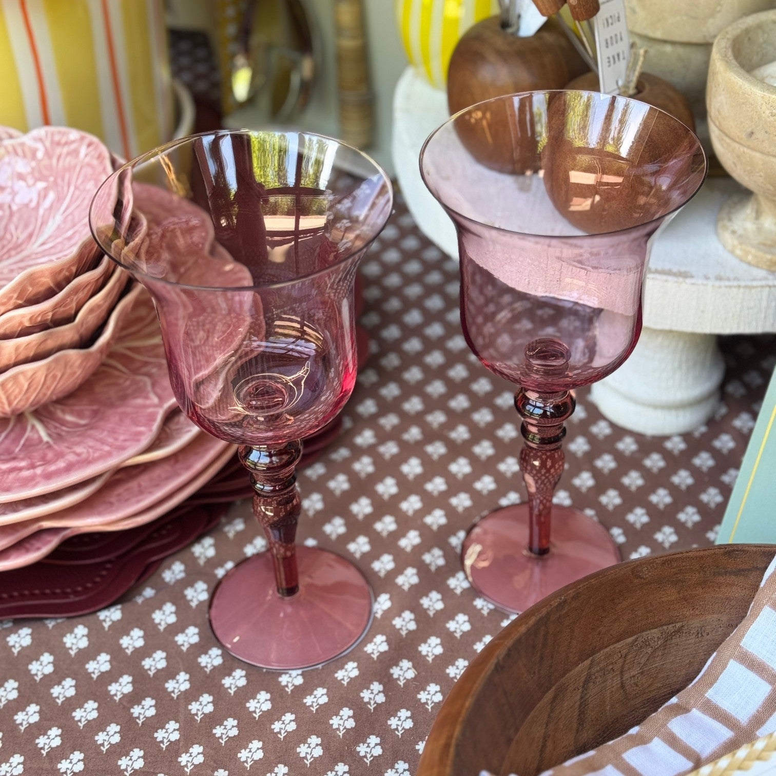 17oz Two-Tone Pink & Rust Wine Glass