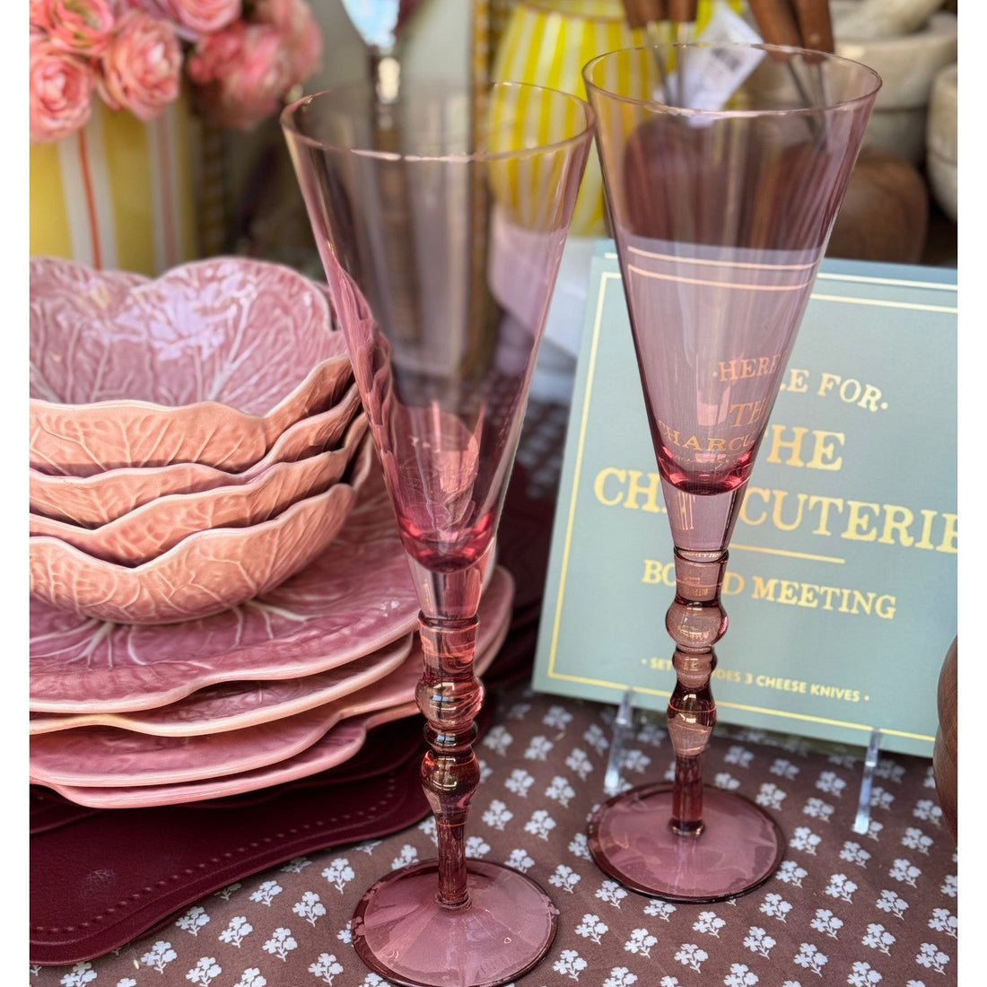 10oz Two-Tone Pink & Rust Champagne Flute