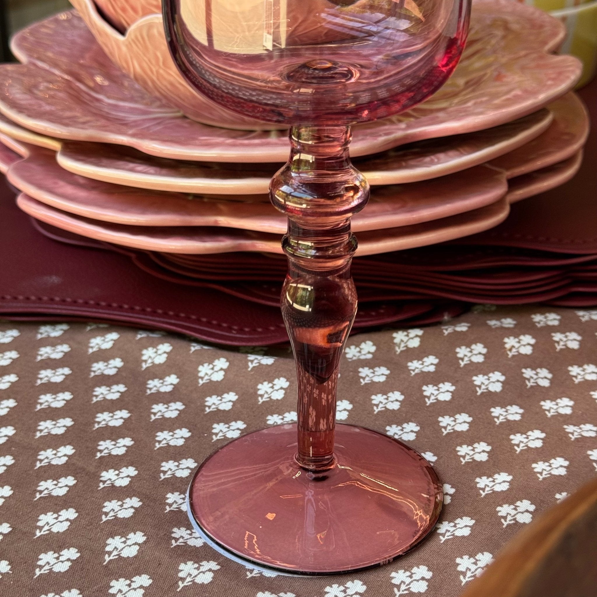 17oz Two-Tone Pink & Rust Wine Glass