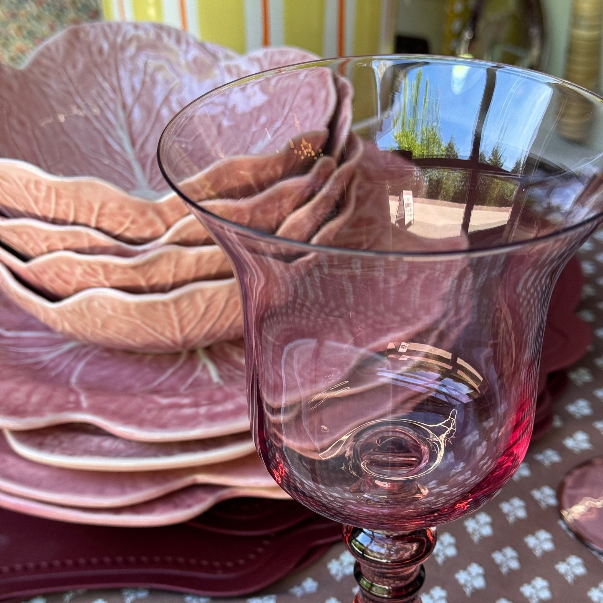 17oz Two-Tone Pink & Rust Wine Glass