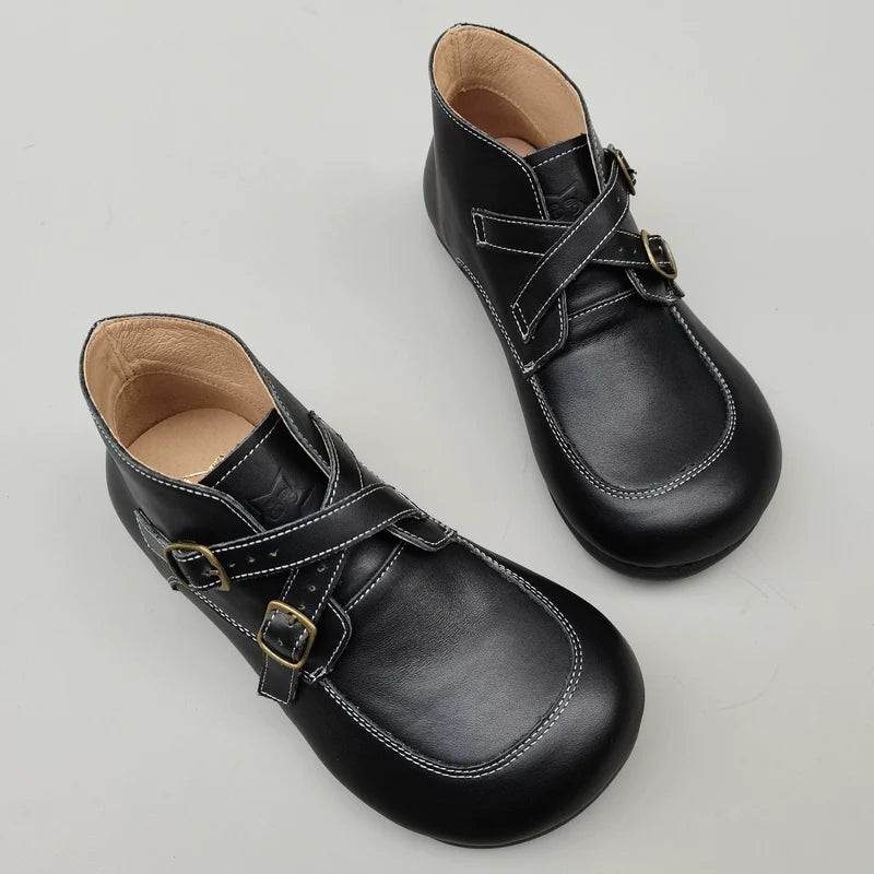 Babakud Women Spring Genuine Leather Soft Sole Ankle Boots