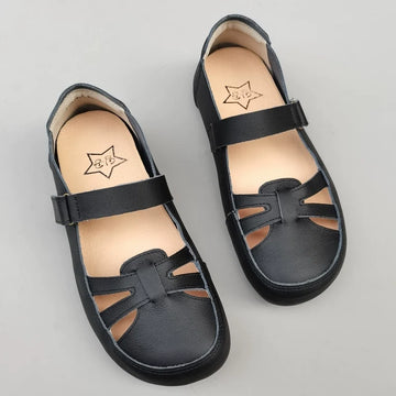 Retro Summer Genuine Leather Breathable One Straped Shoes