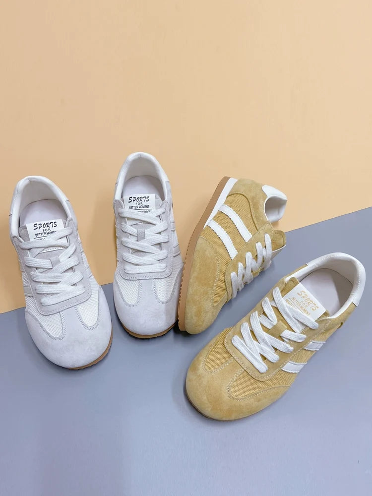 Women Plus Size Breathable Mesh Suede Breathable Casual Sneakers