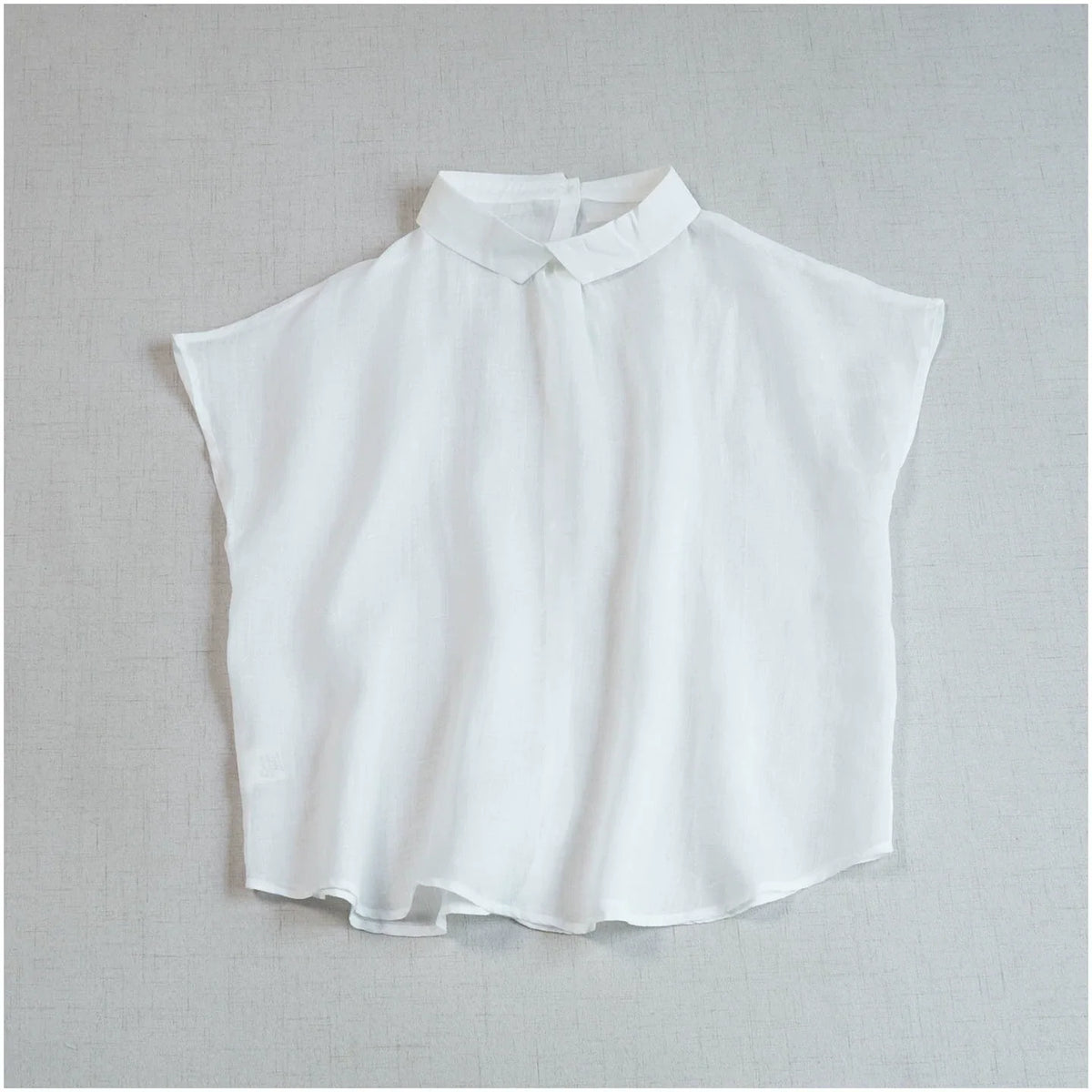 Summer Ramie Thin Shirt Collar Single-Breasted Sleeveless Shirt
