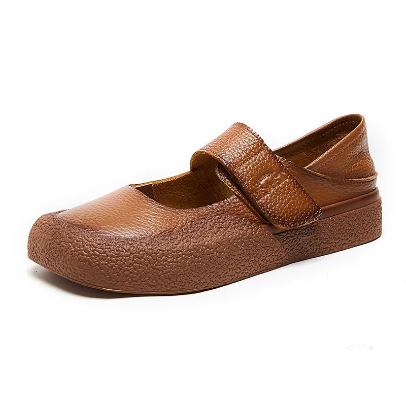 Women Spring Leather Comfortable Shallow Soft Sole Flats Shoes