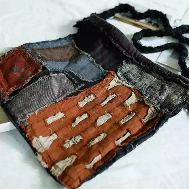 Babakud Women Vintage Linen Patchwork Design Shoulder Bag