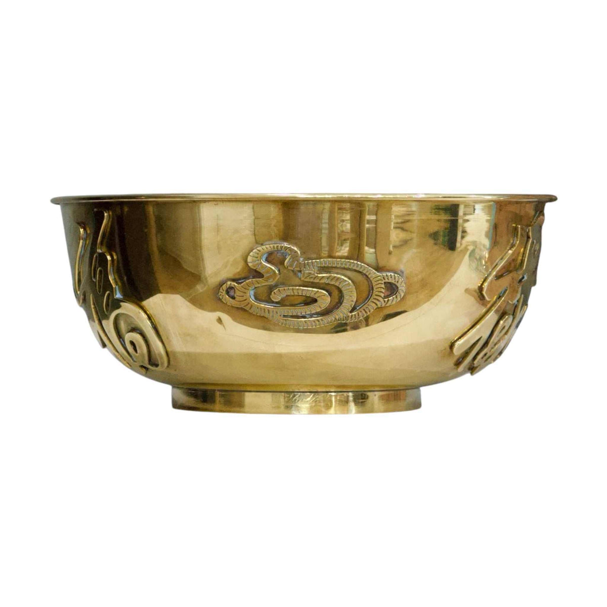 Vintage 1970s Brass Serpent Bowl