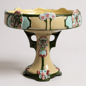 Antique Majolica Pedestal Compote | Circa 1890¨C1910