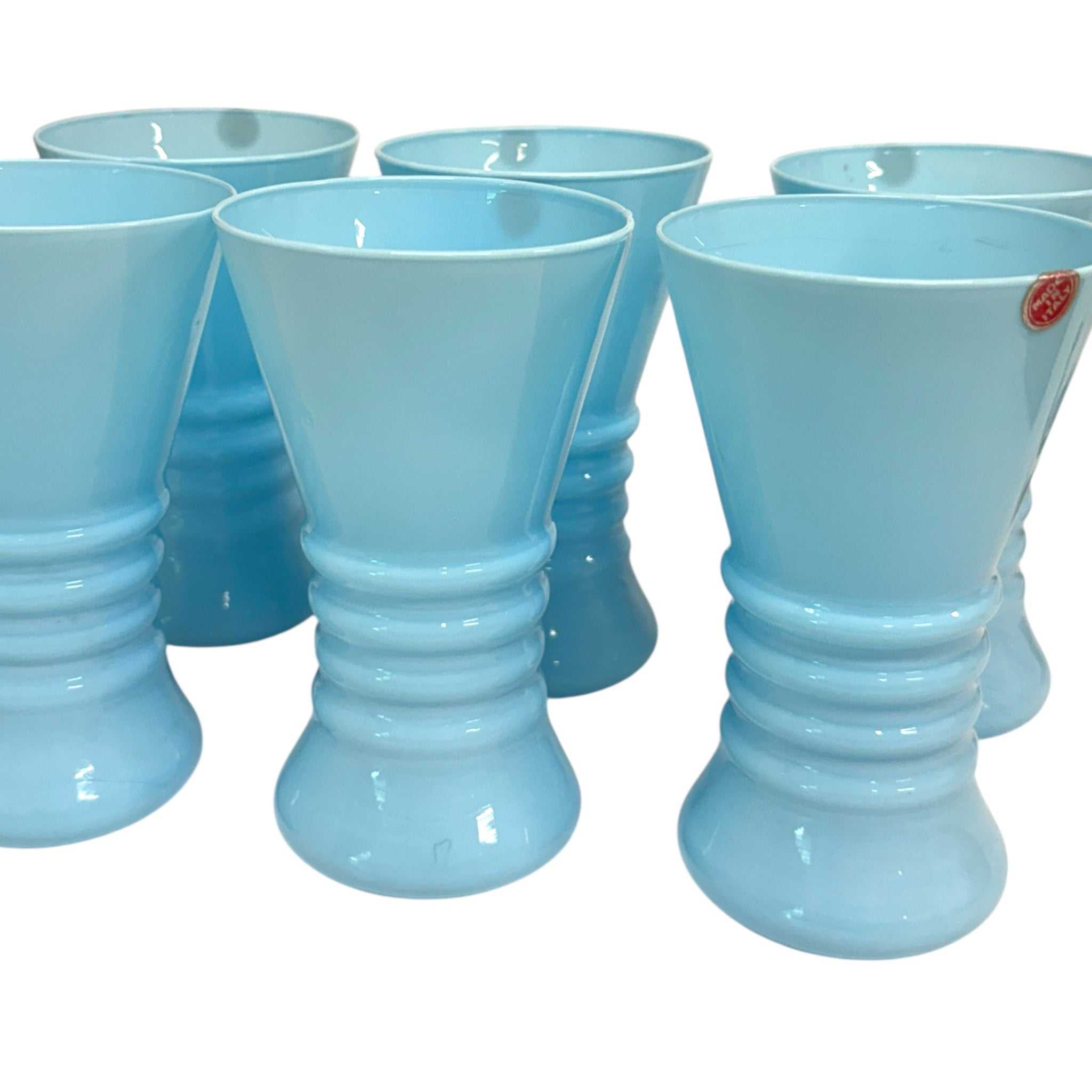 Vintage Italian opaline glassware Serving set of 6