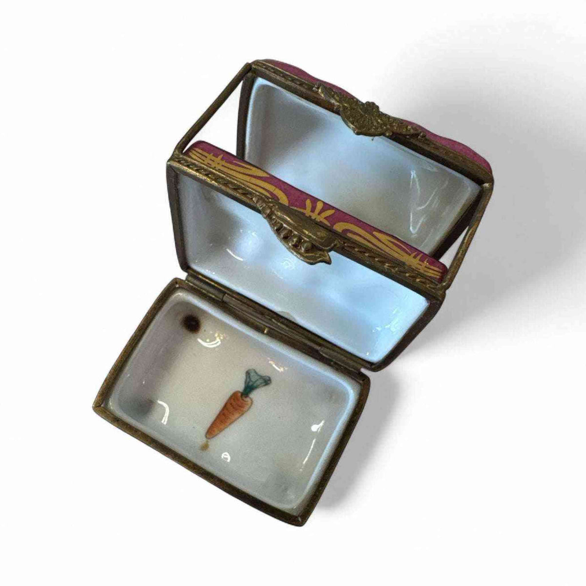 Hand Painted Limoges Fruit Stand Trinket Box