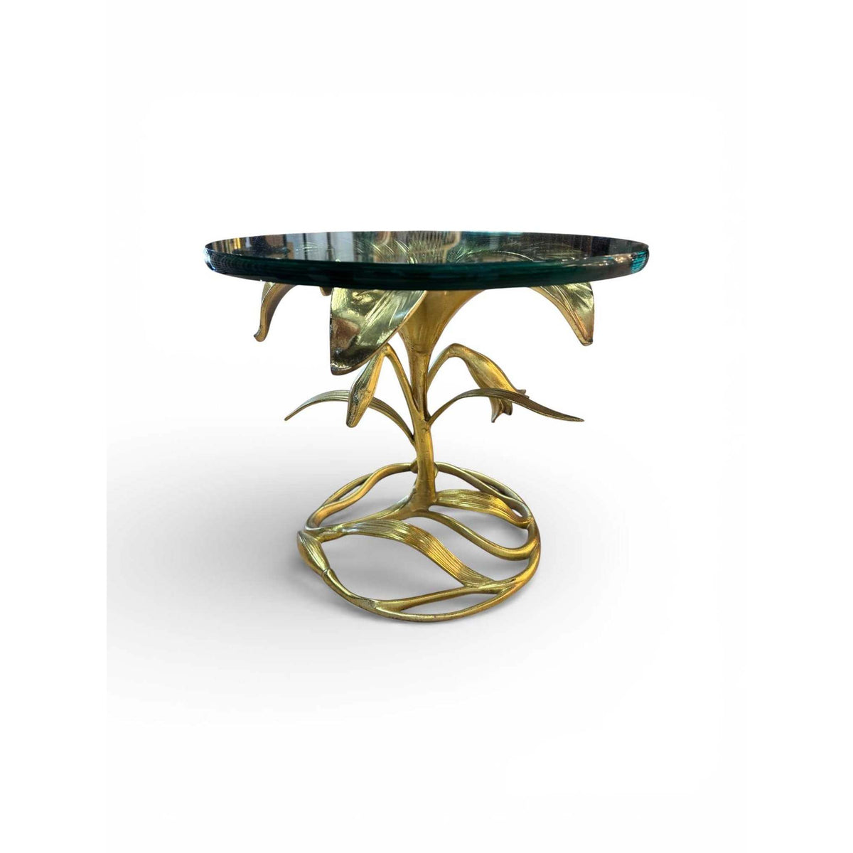 Vintage Hollywood Regency Lily Flower Side Table