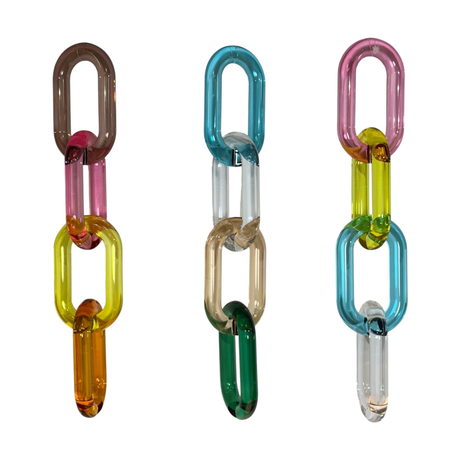 Sculptural Chain Link Decor ¡ª Hand-Tinted Resin, Modular Sold Individually