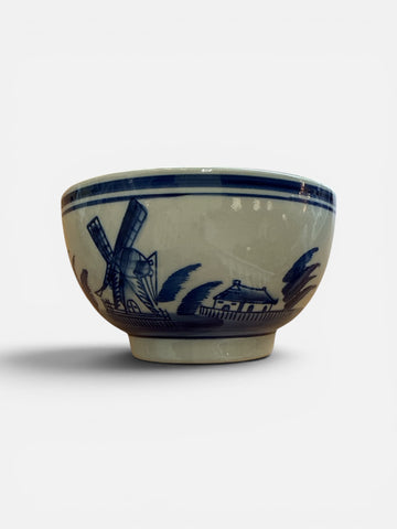 Vintage Delft Blue Scenic Bowl