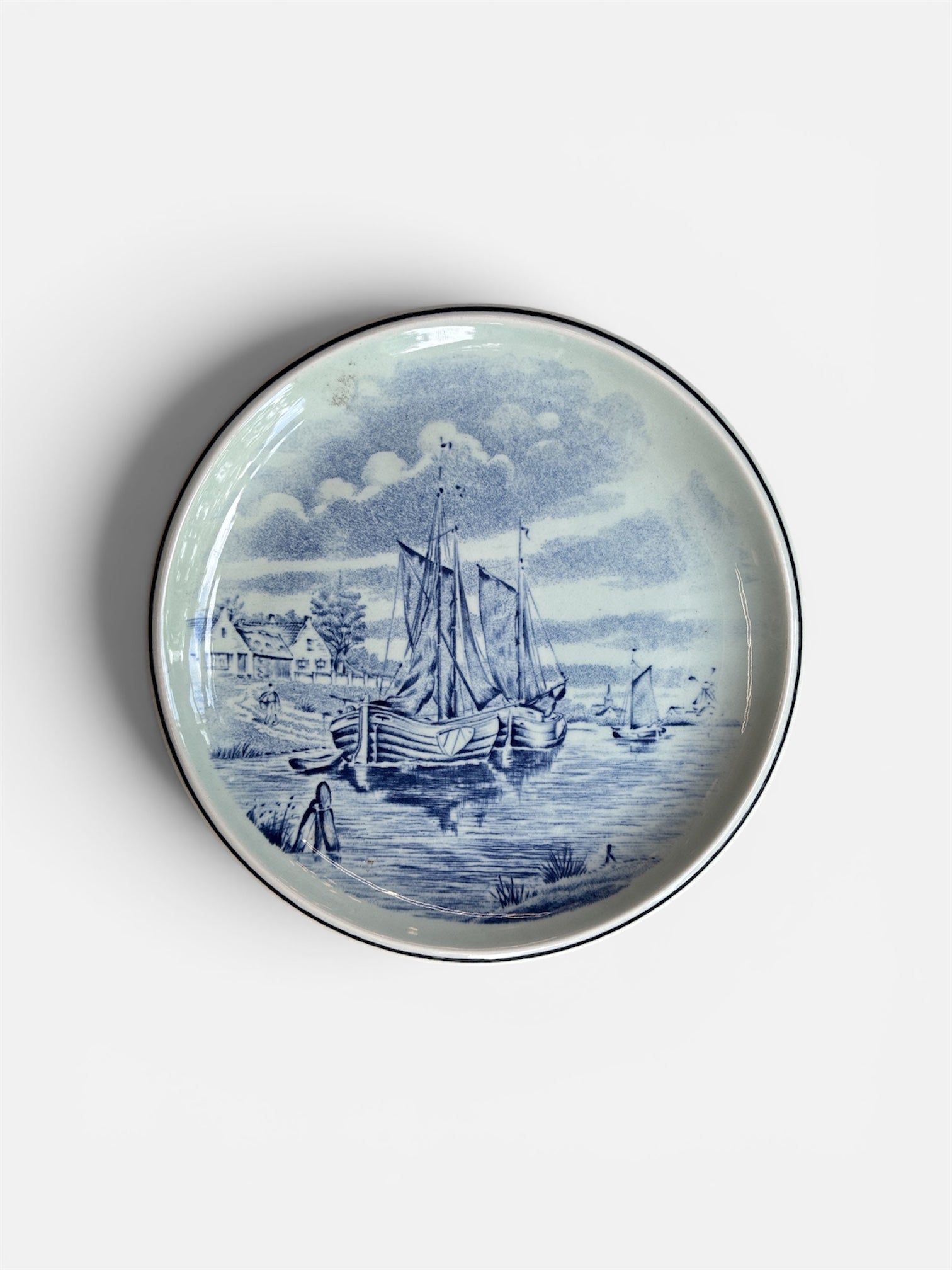 Vintage Belaum Blue & White Nautical Harbor Plate